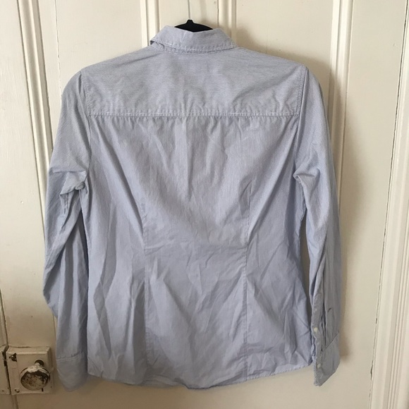 J Crew Factory Blue Stripe Blouse - Picture 2 of 2
